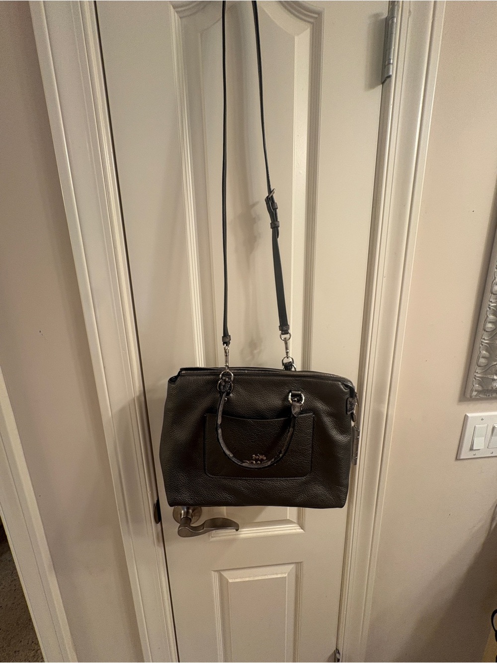 Coach dark gray Leather Crossbody - Bags - snake skin pattern handles & strap